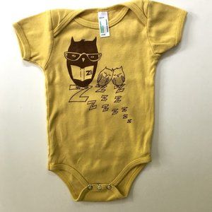 Owl Book Nerd Bedtime Story Yellow Onesie, 3-6M